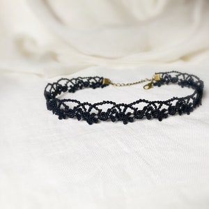 Necklace Choker Black lace choker 3 cm vintage gothic image 10