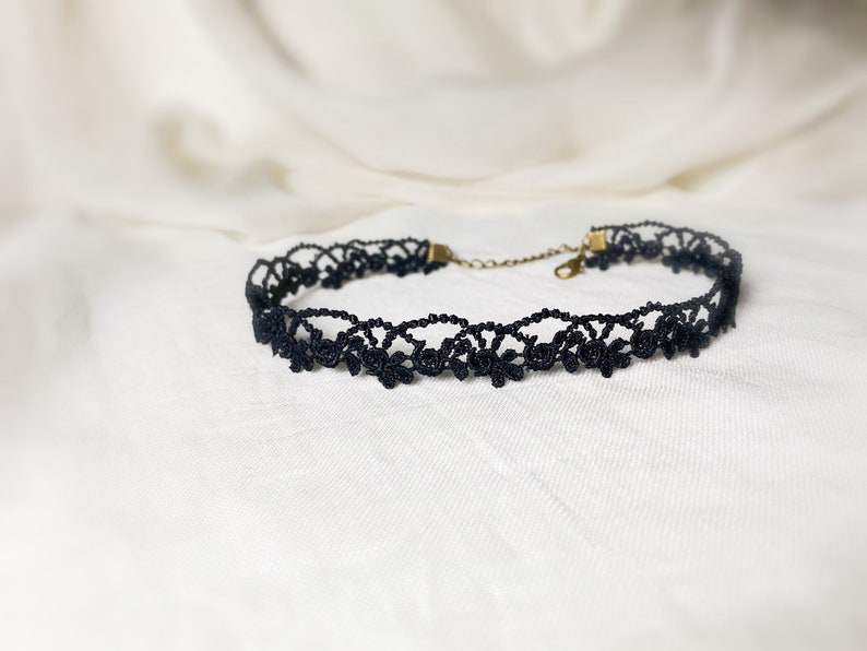 Necklace Choker Black lace choker 3 cm vintage gothic image 10