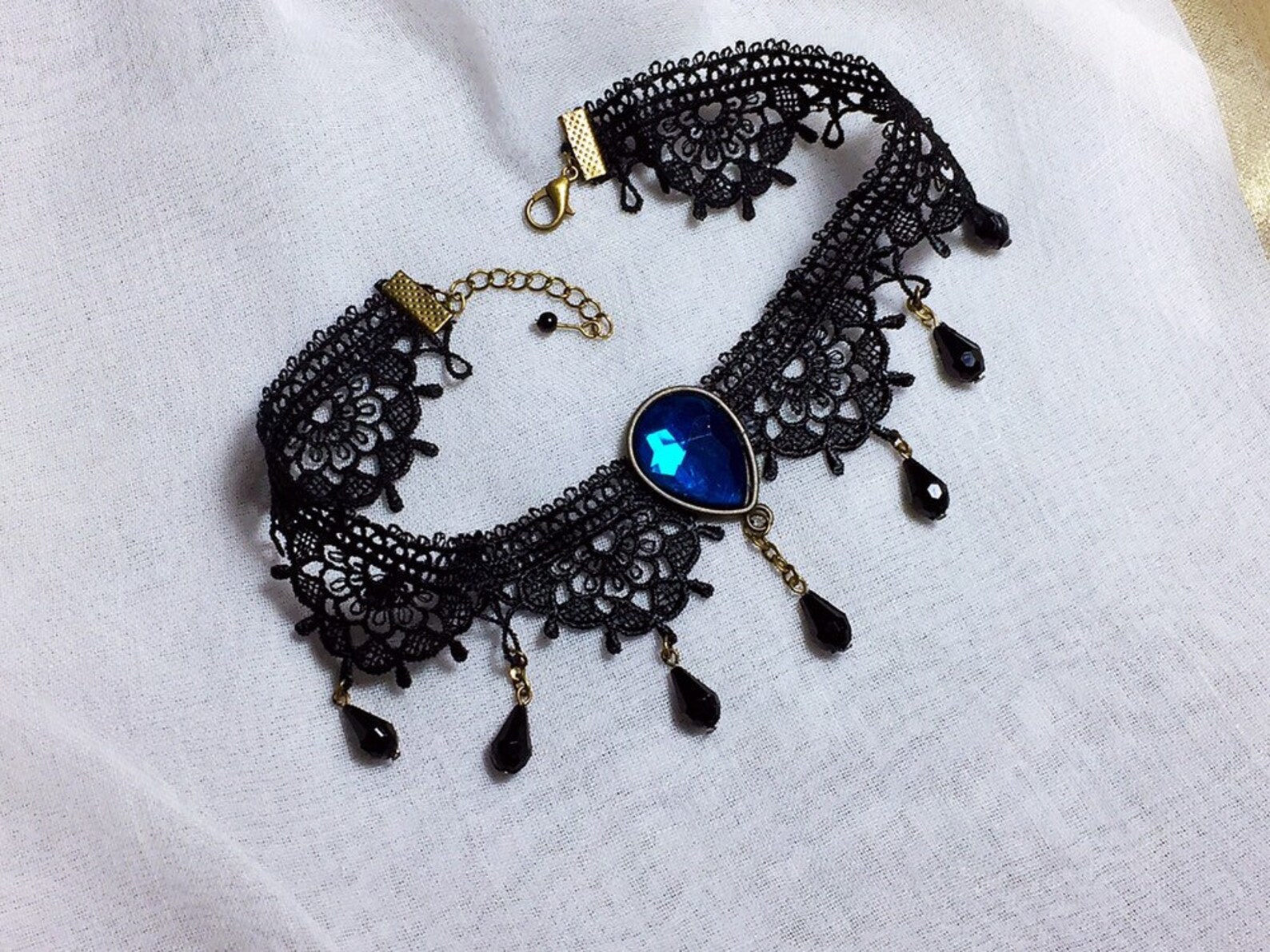 Collar de vampiro gótico con encaje negro con sabor a agua Etsy