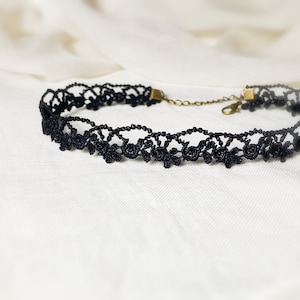 Necklace Choker Black lace choker 3 cm vintage gothic image 8