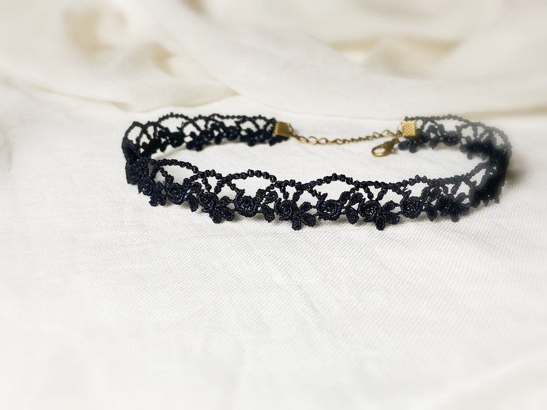 Necklace Choker Black lace choker 3 cm vintage gothic image 8