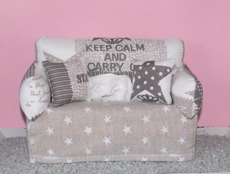 Miniatur Deko-Sofa mit Kissen für Taschentücher/Kosmetik ...