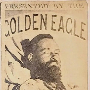 Rare 1880's Jesse James Post Mortem Photo Golden Eagle Clothing Advertising Card Outlaw