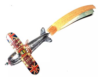 Rare 1930's British Empire Airplane Miniature Prewar Tin Litho Penny Toy Made In Japan