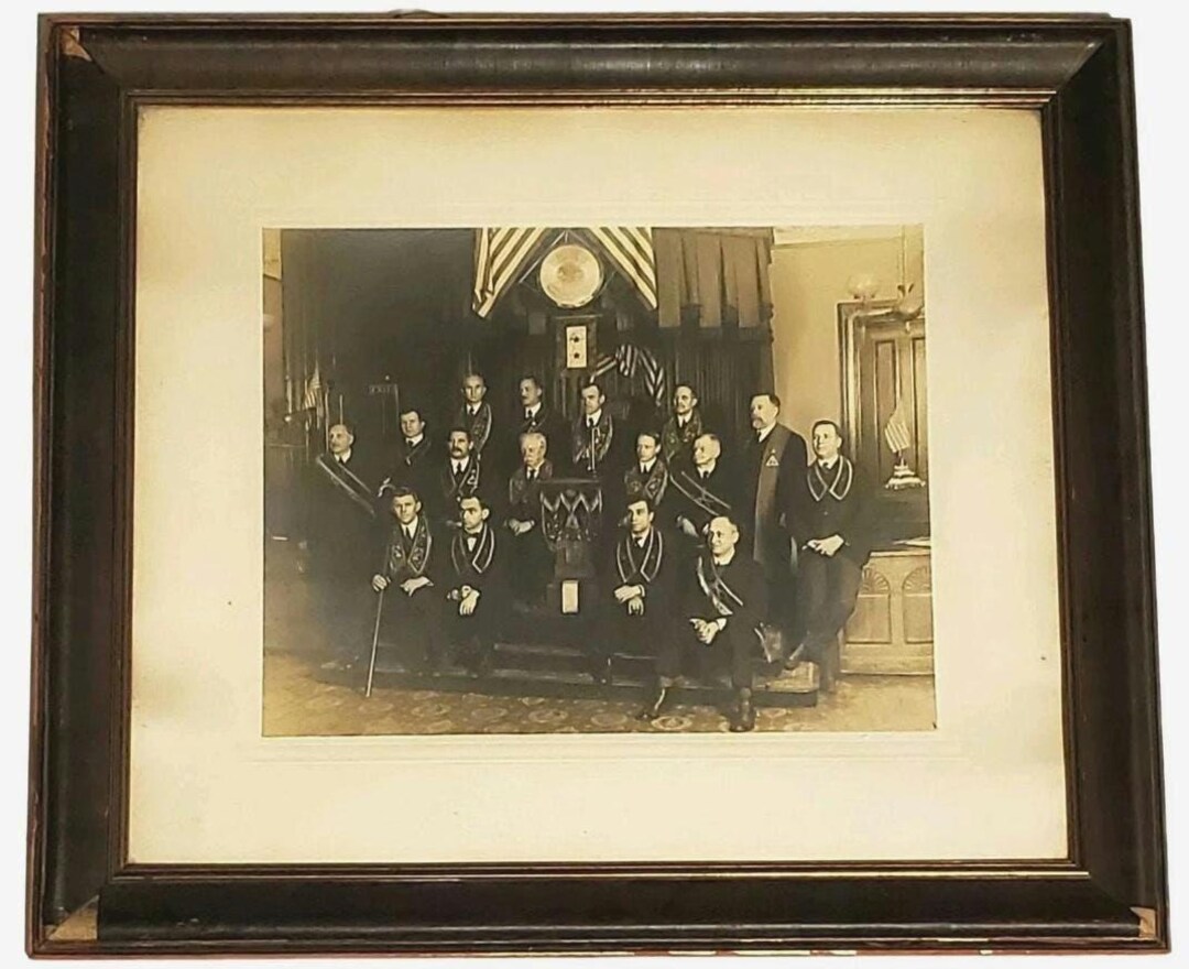 Antique 1900's Odd Fellows IOOF Framed Fraternal Organization Group ...