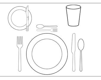 Mantel individual educativo imprimible, mantel para la mesa, actividad para colorear, para niños y adultos.