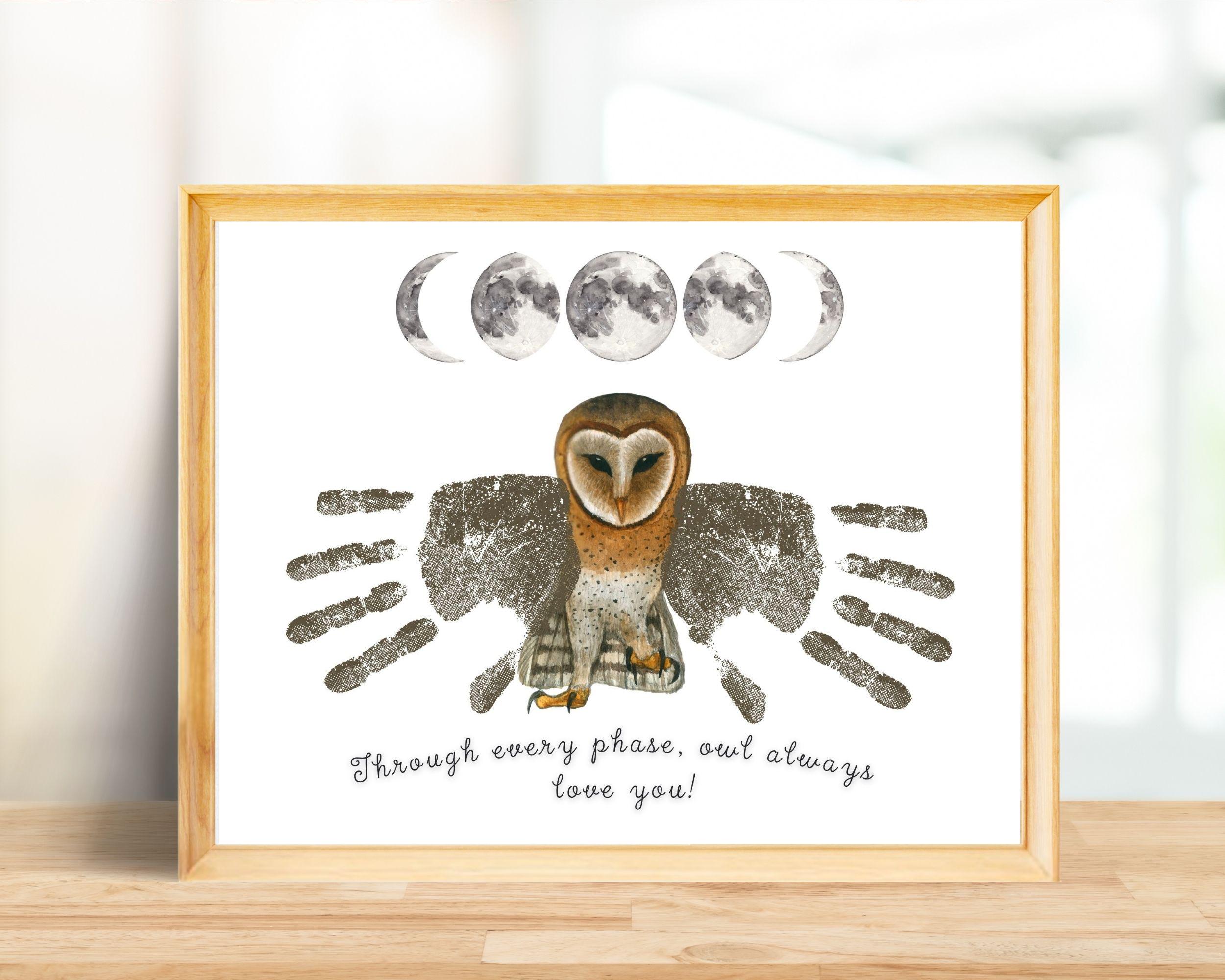 Owl Handprint Craft with Moon Phases Printable, Handprint Art, Kids…