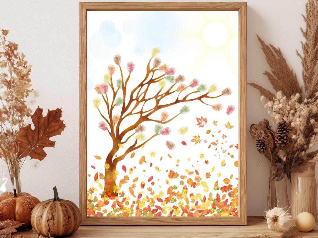 Fall Handprint Craft, Autumn Tree Toddler Thumbprint Craft Activity ...