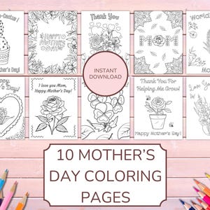 Mother&#39;s Day Coloring Pages, Mother&#39;s Day Activity, Mother&#39;s Day Craft Printable, Happy Mother&#39;s Day Coloring Sheets,  Instant Download