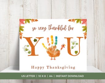 Happy Thanksgiving Handprint Craft, So Very Thankful, Fall Handprint Art, November Handprint Turkey Art, Pumpkin Handprint, Fall Toddler Art