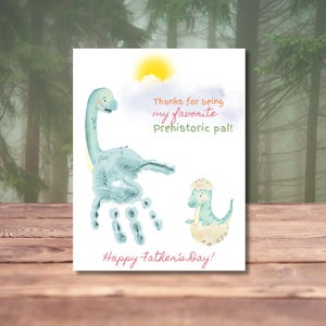 Dinosaur Father's Day Handprint Craft for Kids Printable, Gift for Dad, Father's Day Art, DIY Craft, Father's Day Keepsake, Dad Handprint