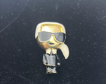 Spilla Karl Lagerfeld color oro + smalto personaggio Chanel RARA fendi