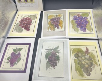 6 grape cluster Art Print Greeting Cards MARGARET BOLT Artist NIB Watercolors