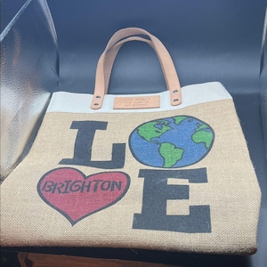 Brighton Limited Edition Love the Earth Tote Jute MSRP rare image 1