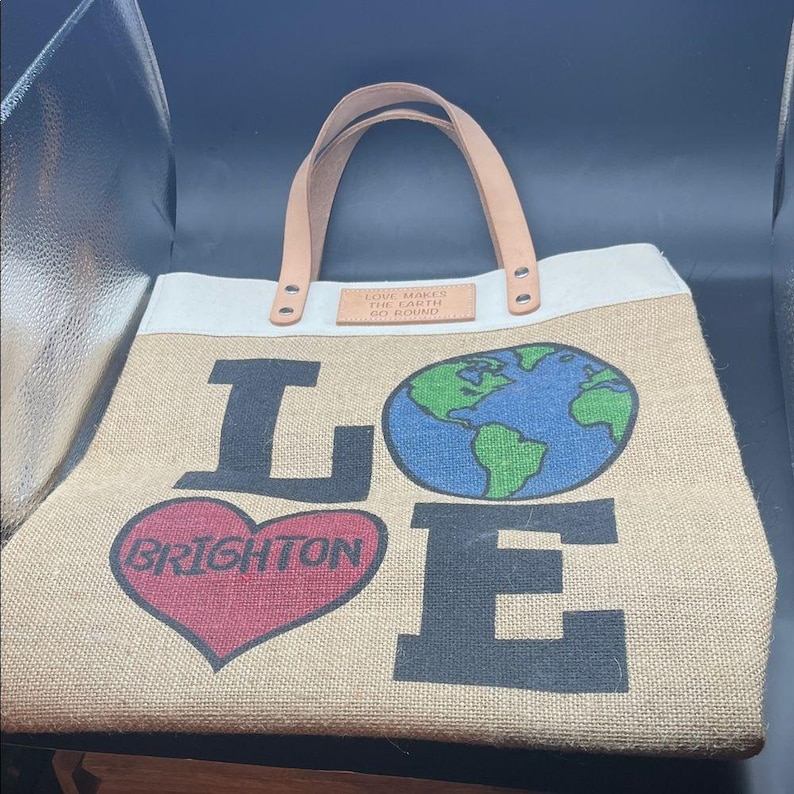 Brighton Limited Edition Love the Earth Tote Jute MSRP rare image 1