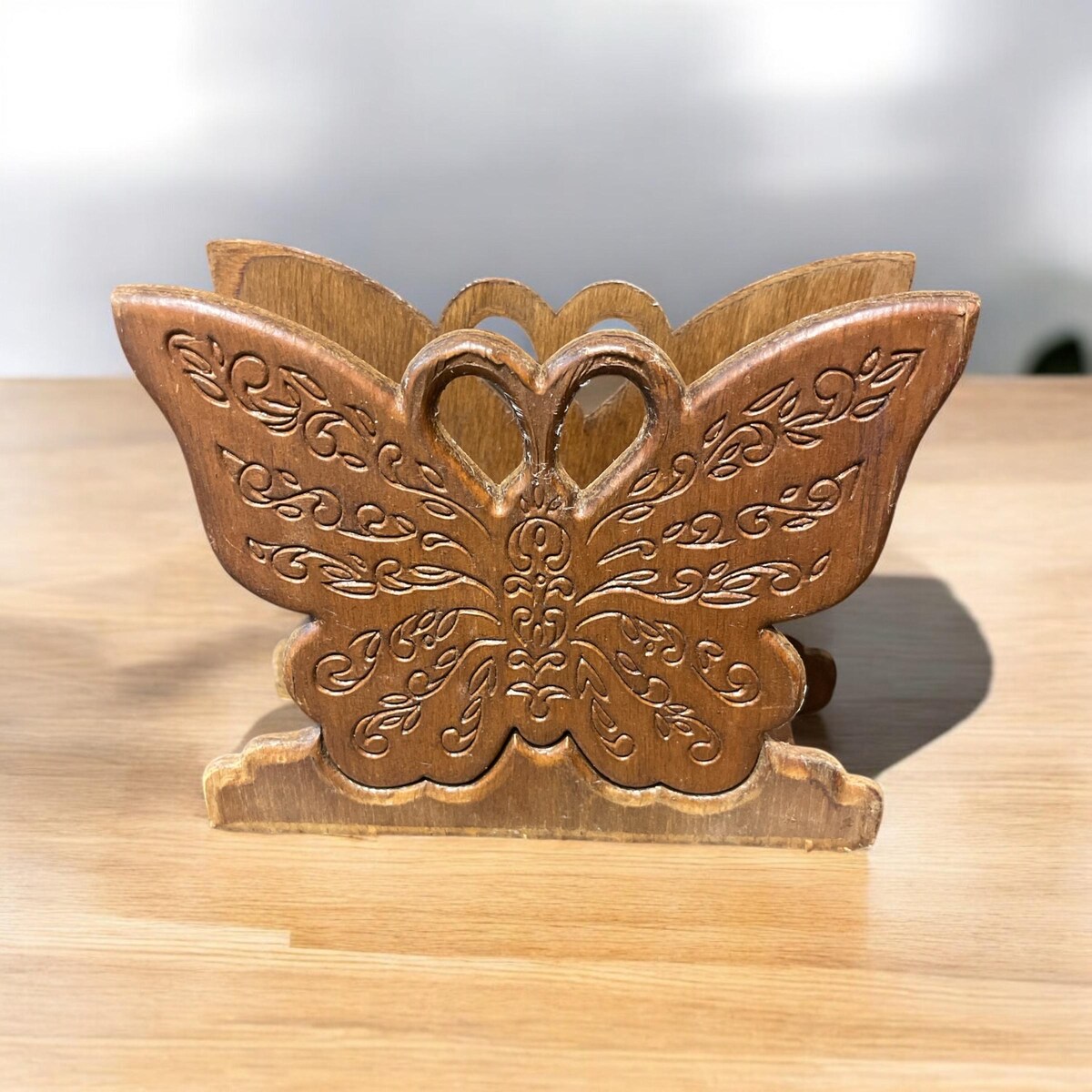 Vintage Wooden Butterfly Napkin Holder - Etsy