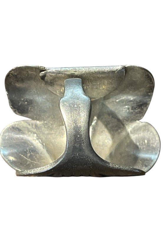 Bold Sculptural Silver Tone Statement Ring | Mode… - image 4