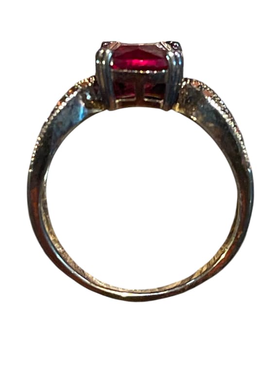Large Synthetic Ruby Ring | 4 Carat Ruby | Sterli… - image 11