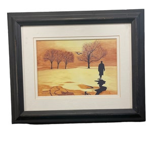 Vintage Art Print “ Winter Siloutte