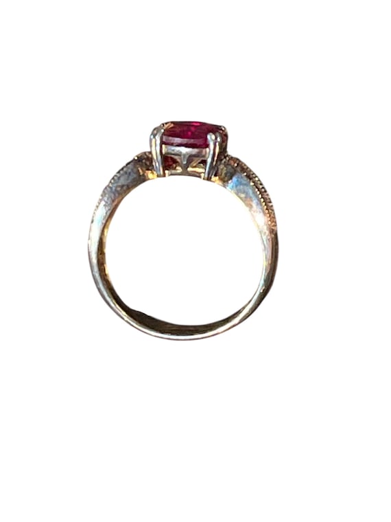 Large Synthetic Ruby Ring | 4 Carat Ruby | Sterli… - image 10