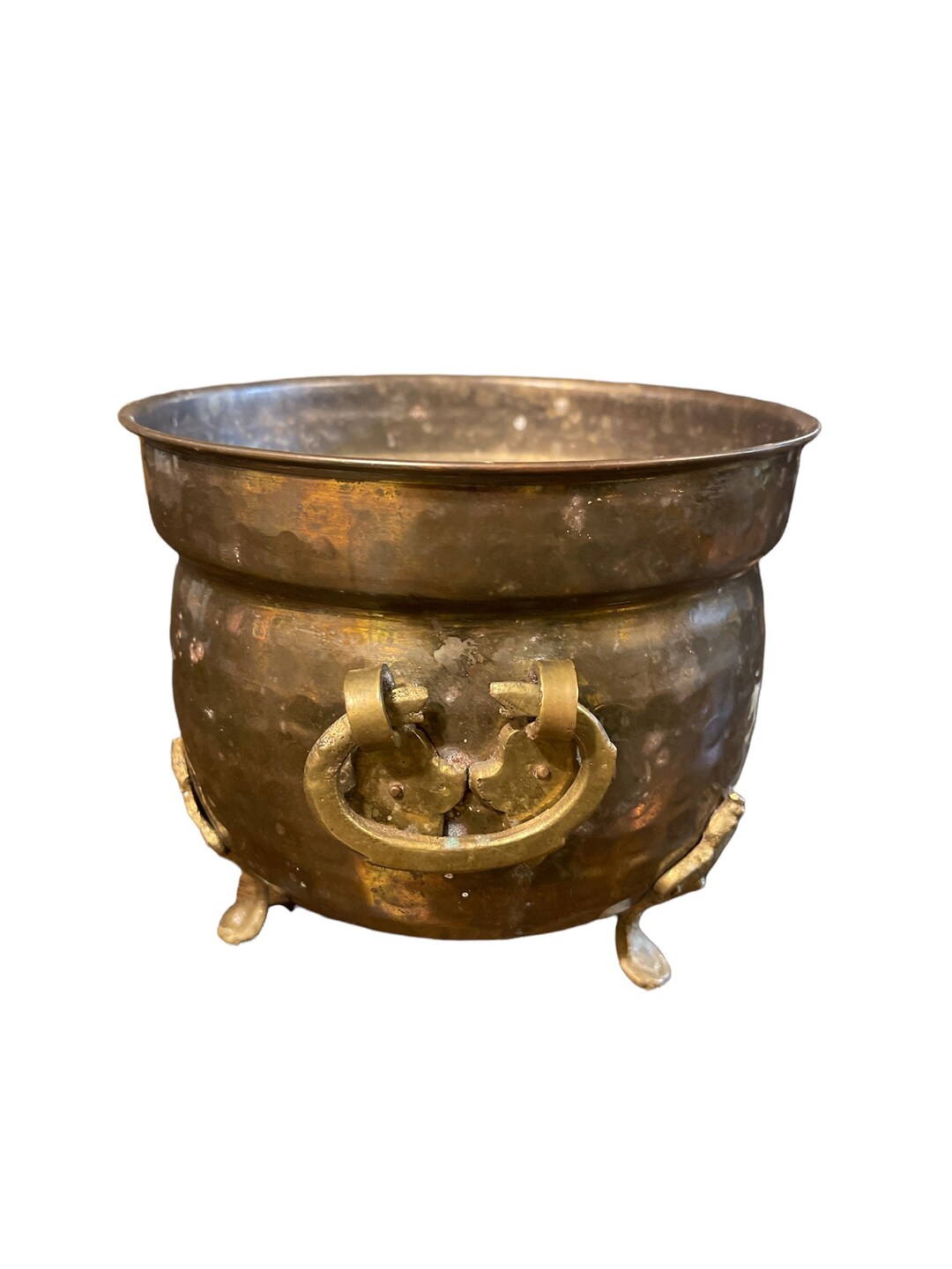 Three Handled Pot Vintage Three Legged Hammered Brass Pot With Handles - Etsy