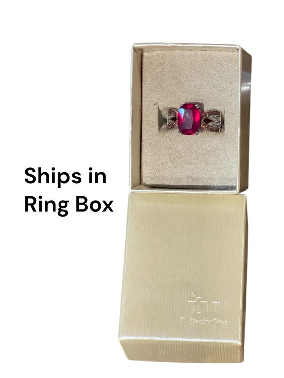 Large Synthetic Ruby Ring | 4 Carat Ruby | Sterli… - image 14