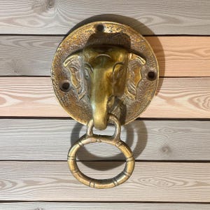 Brass Elephant Head Door Knocker