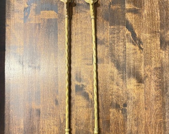 Vintage Brass Deer Head Fire Utensils