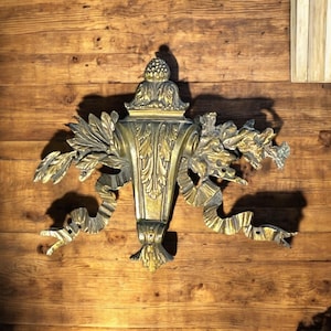Antique Showcase Brass Finial Adornment