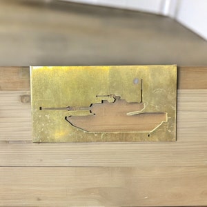 Brass Cutout of M88 Abram’s Tank