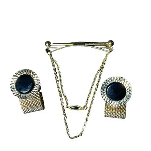 Vintage Cuff Links & Tie Clasp Set