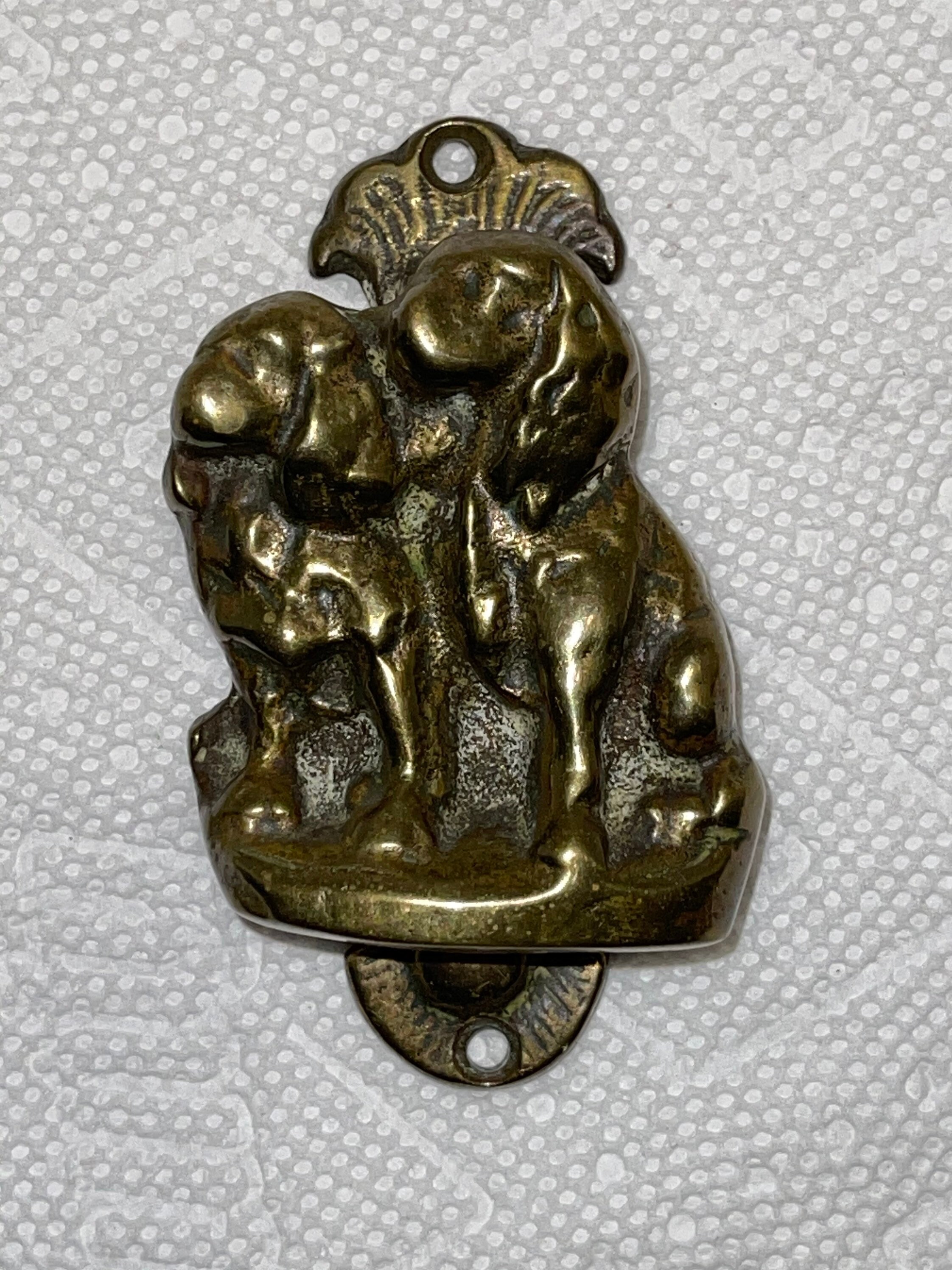 Vintage Brass Dog Door Knocker Etsy