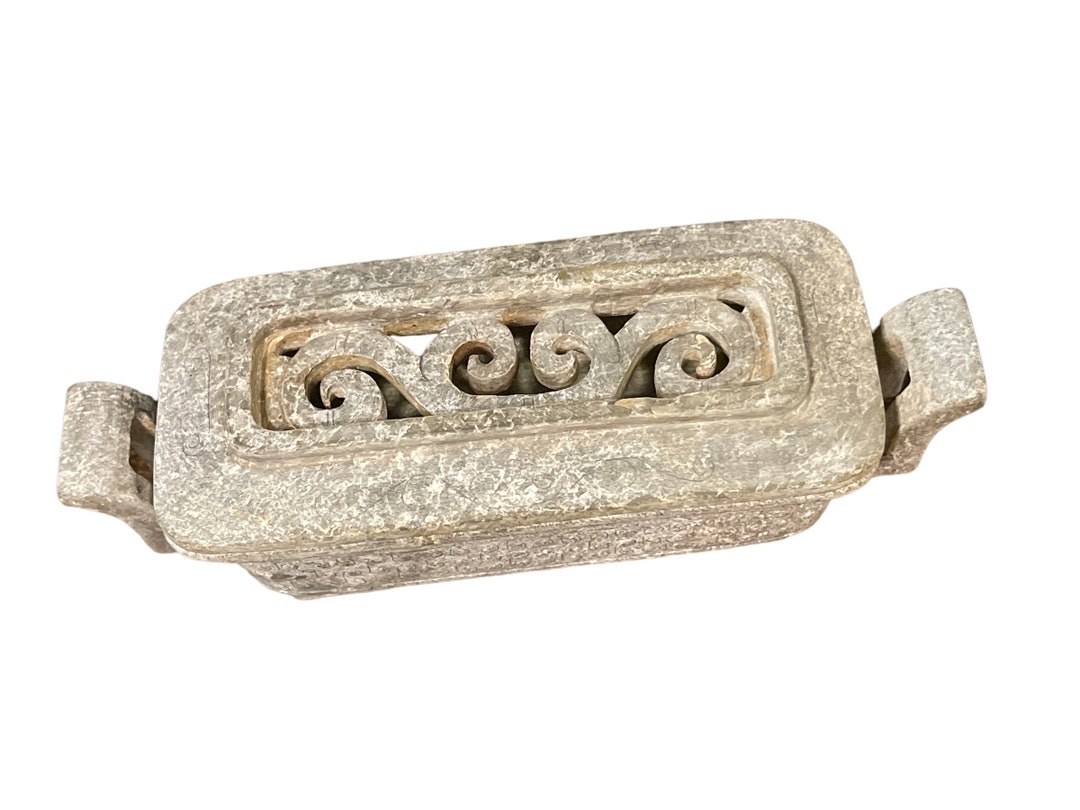 Antique Soapstone Incense Box Etsy