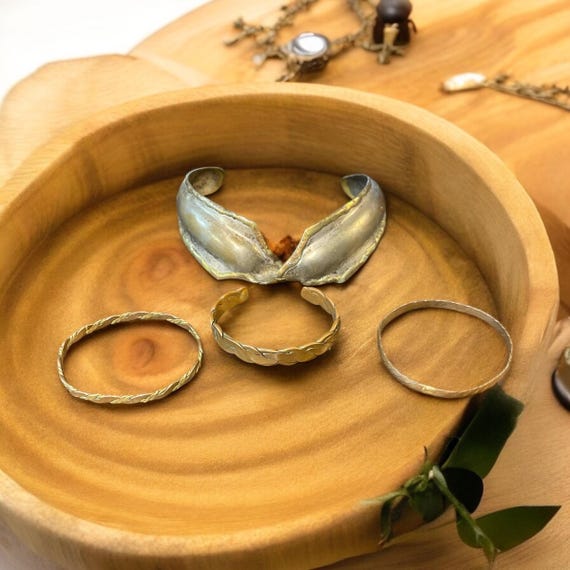 Brutalist Necklace with Copper Bracelets - image 1