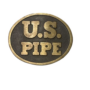 Vintage US Pipe Brass Belt Buckle by Dynabuckle