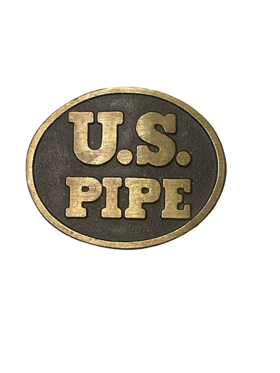 Vintage US Pipe Brass Belt Buckle by Dynabuckle