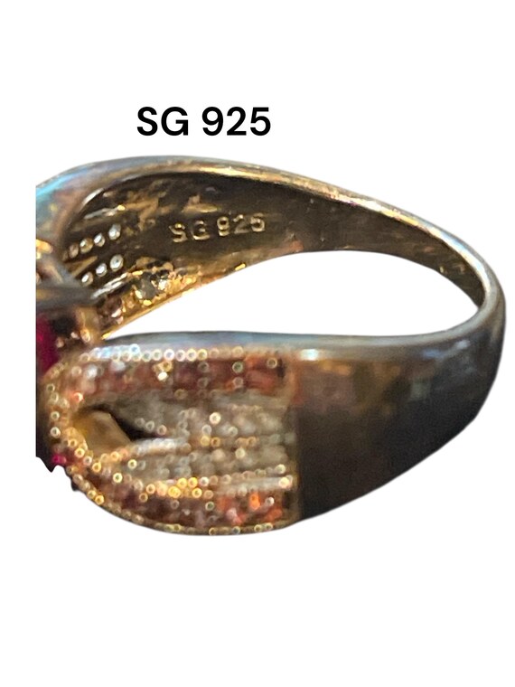 Large Synthetic Ruby Ring | 4 Carat Ruby | Sterli… - image 6