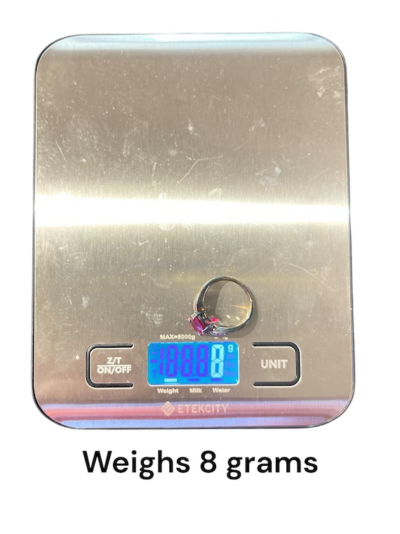 Large Synthetic Ruby Ring | 4 Carat Ruby | Sterli… - image 18