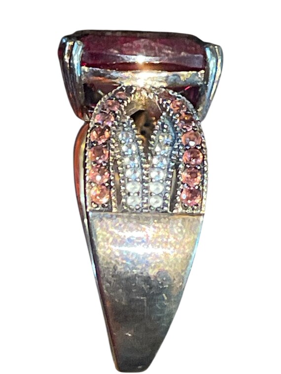 Large Synthetic Ruby Ring | 4 Carat Ruby | Sterli… - image 8