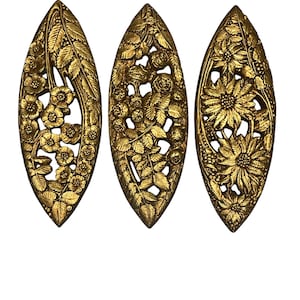 Mid Century Floral Wall Plaques