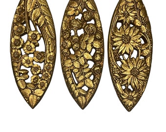 Mid Century Floral Wall Plaques