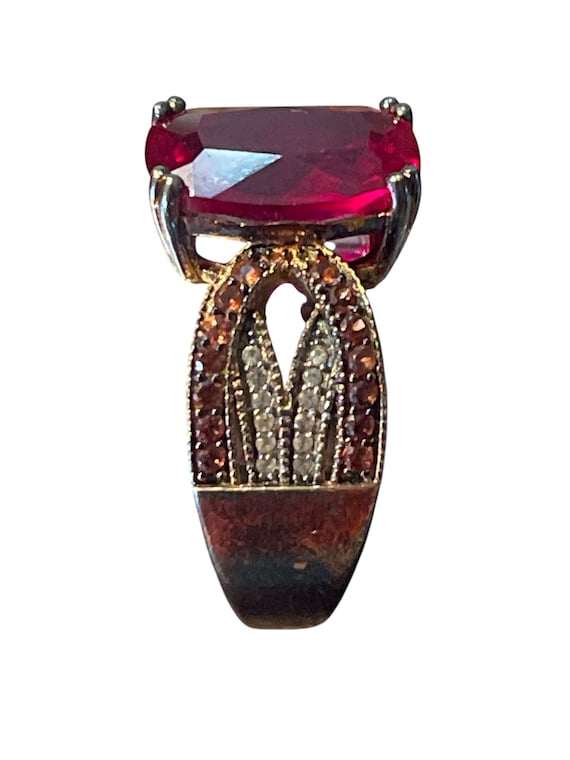 Large Synthetic Ruby Ring | 4 Carat Ruby | Sterli… - image 9