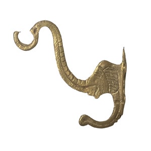 Vintage Brass Elephant Head Hook 