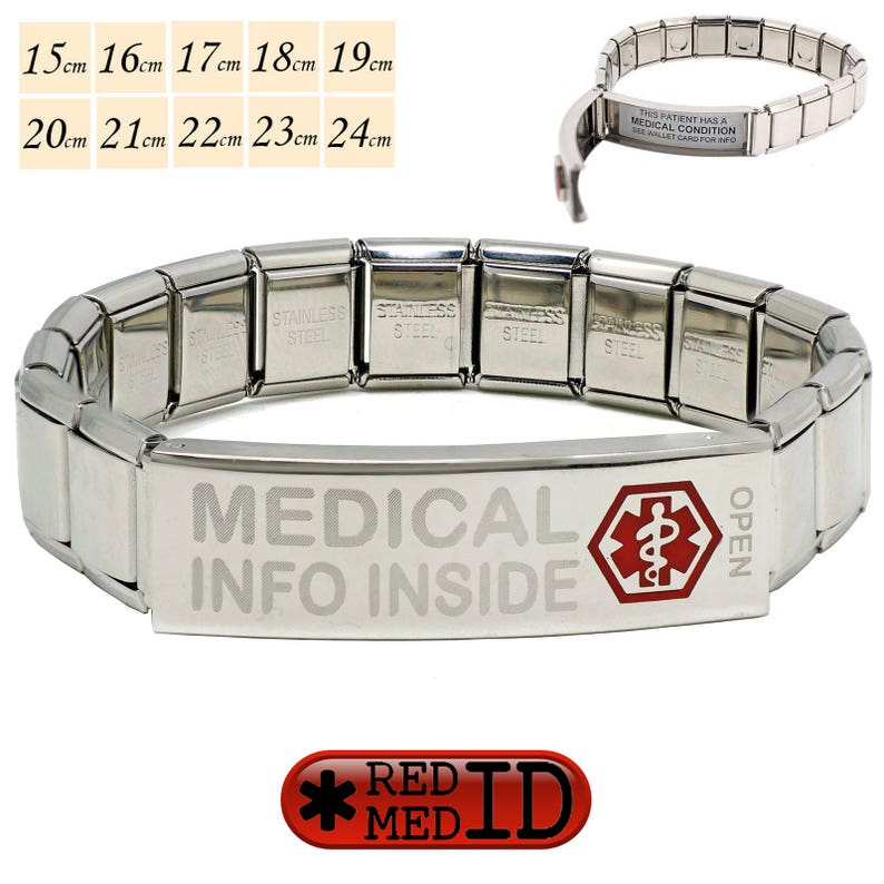 Medical ID Bracelets Personalized Labels Hidden Information Etsy