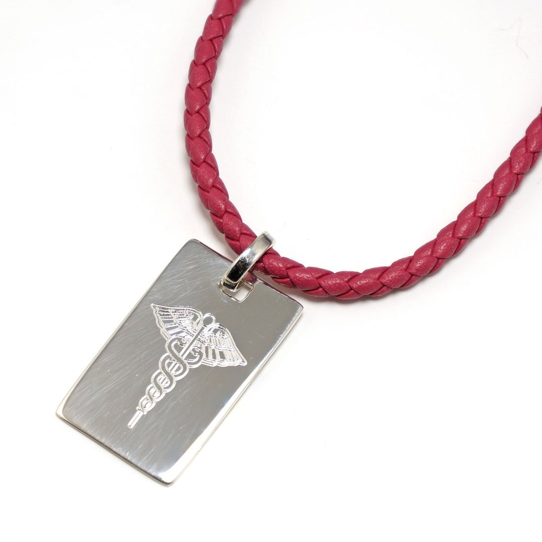 Medical Alert Necklace - Personalized Sterling Silver ID - Custom ...