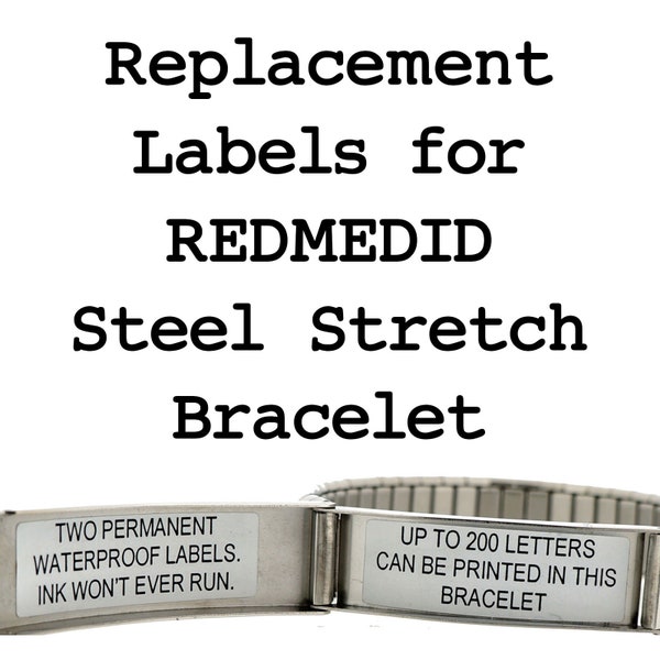 Replacement Labels for the REDMEDID Steel Stretch Bracelet