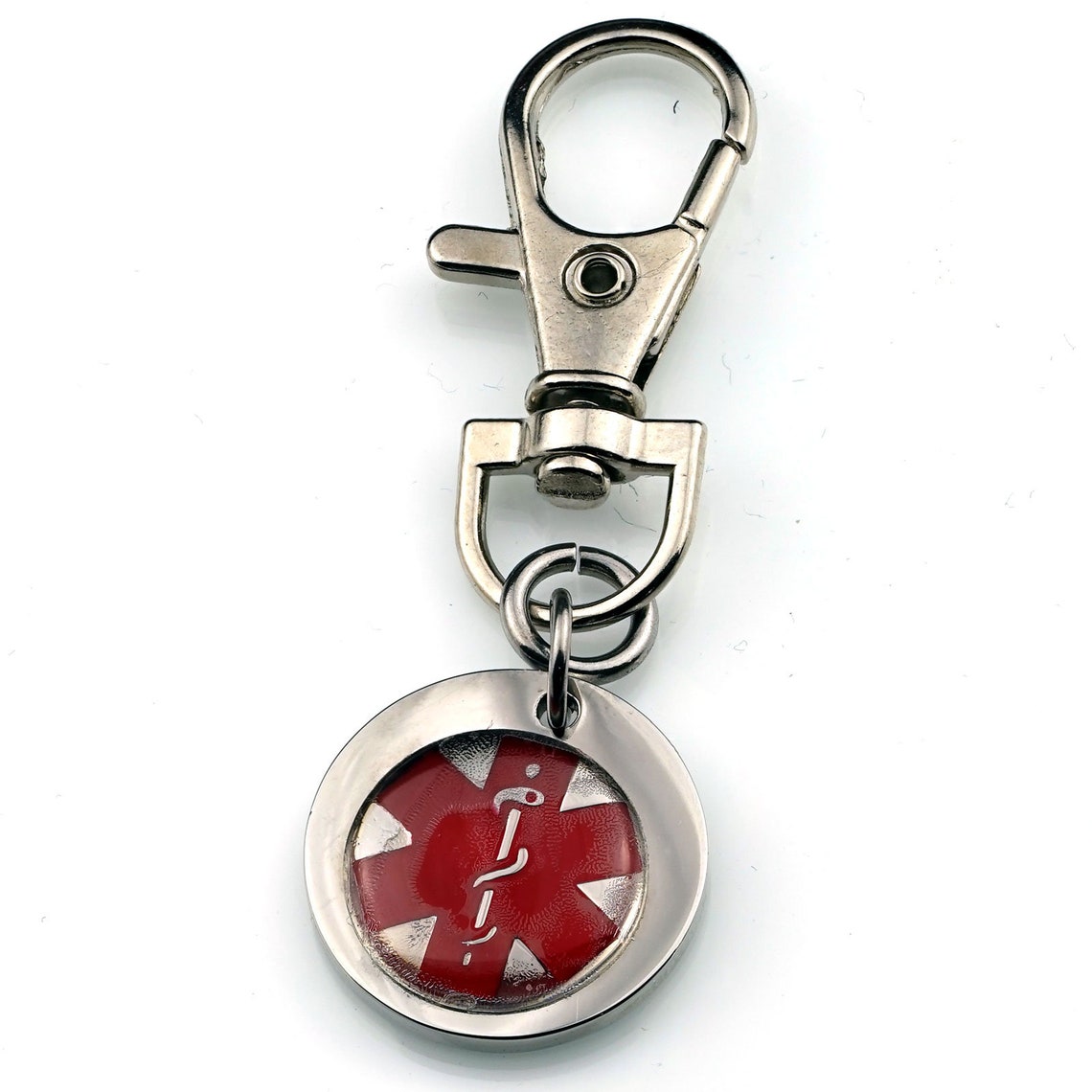 Personalized medic alert ID keychain with Any Engraving. Etsy