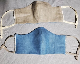 Organic Plant Based Face Mask -100% LINEN DENIM hypoalergenic-Healing Covers Brand