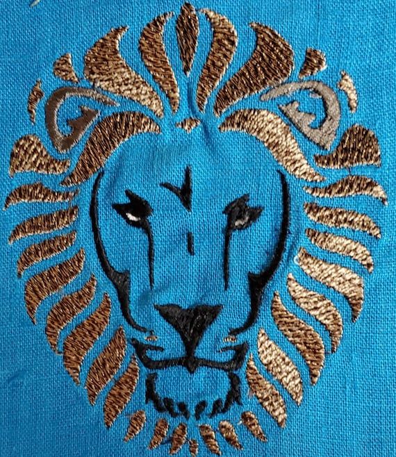 Lion Head 3-color Embroidery File Digital Download 8