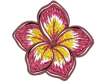 プルメリアの花 | 花柄 | ハワイアンフラワー | デジタルダウンロード刺繍ファイル | 5 色のプルメリア